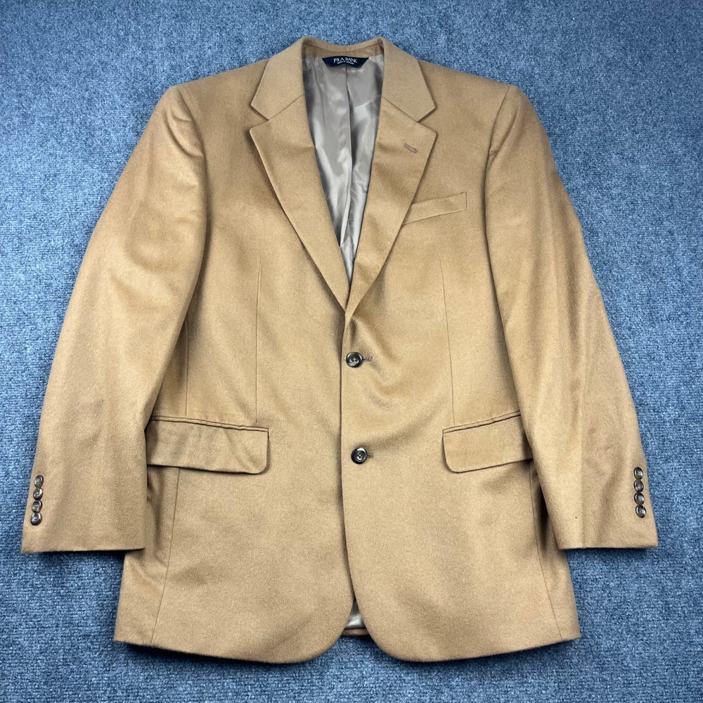 Jos A Bank Signature 100% Cashmere Sport Coat Blazer Tan Camel Brown 40R
